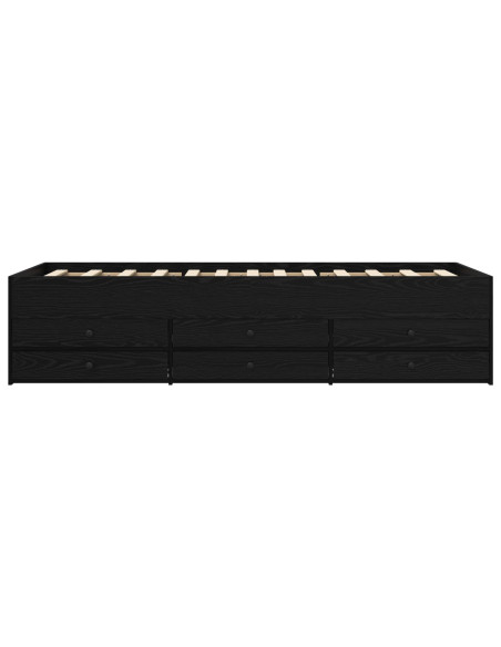 Telaio del letto con storage Rovere Nero 80 x 200 cm