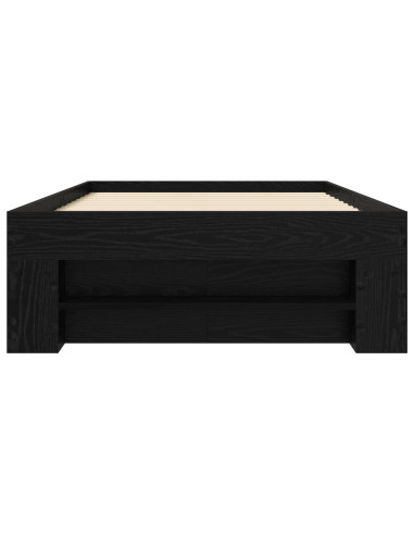 Telaio del letto con storage Rovere Nero 80 x 200 cm