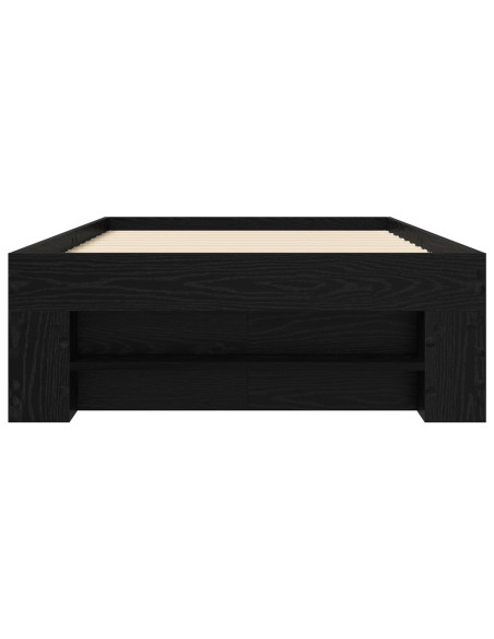 Telaio del letto con storage Rovere Nero 80 x 200 cm