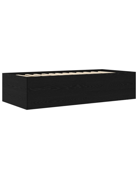 Telaio del letto con storage Rovere Nero 80 x 200 cm