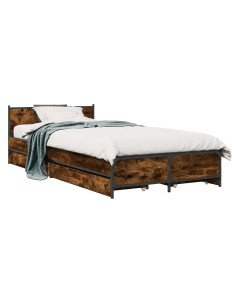 Struttura letto con testata con ruota Rovere Fumo 80 x 200 cm 2