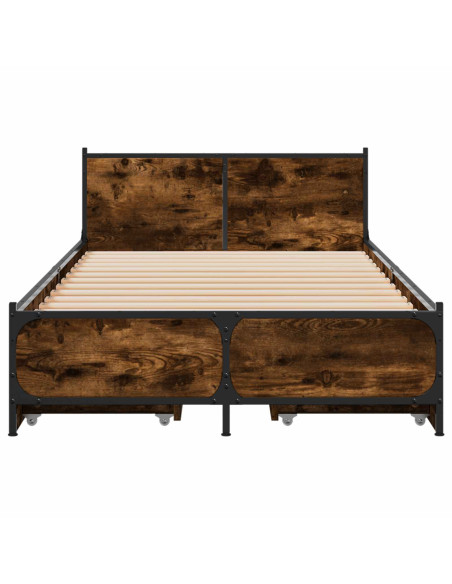 Struttura letto con testata con ruota Rovere Fumo 80 x 200 cm