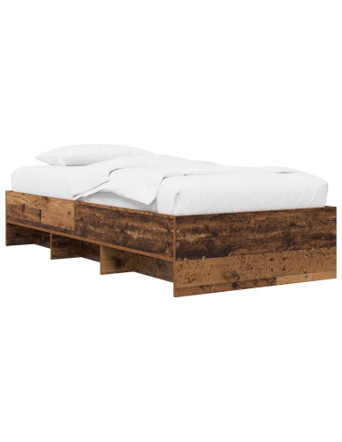 Struttura del letto con lo scaffale Legno antico 80 x 200 cm