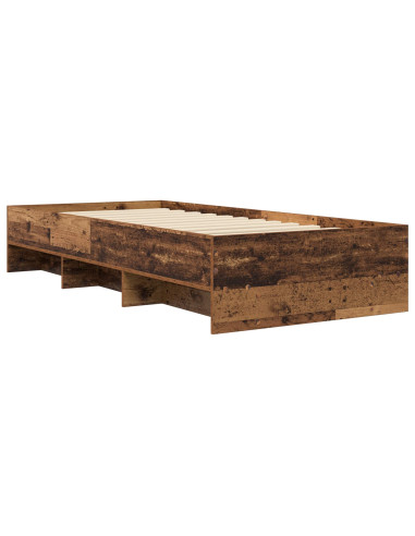 Struttura del letto con lo scaffale Legno antico 80 x 200 cm