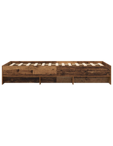 Struttura del letto con lo scaffale Legno antico 80 x 200 cm