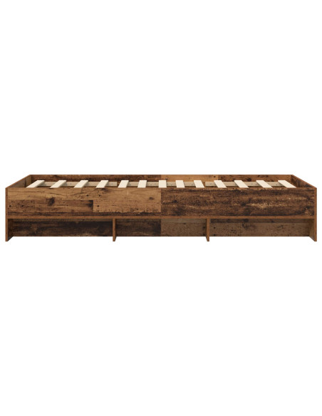 Struttura del letto con lo scaffale Legno antico 80 x 200 cm