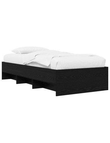Struttura del letto con lo scaffale Rovere Nero 80 x 200 cm