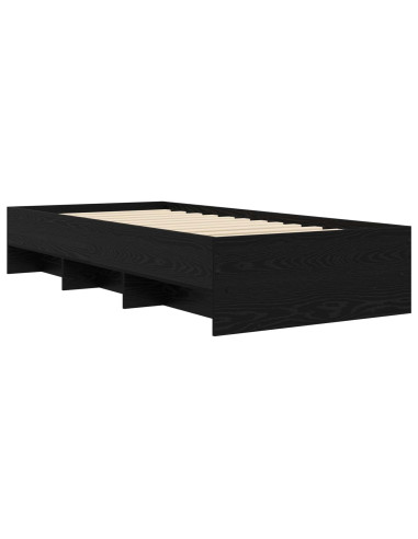 Struttura del letto con lo scaffale Rovere Nero 80 x 200 cm