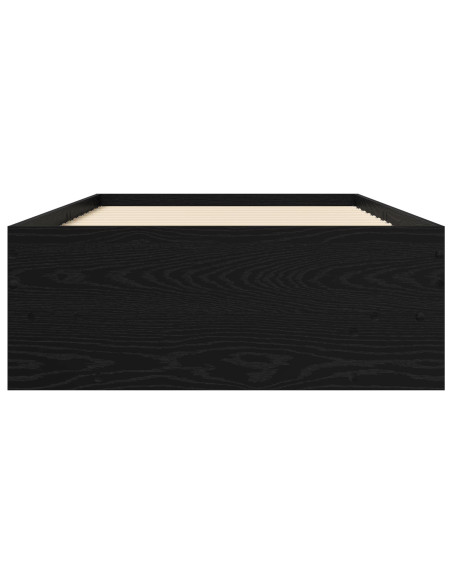 Struttura del letto con lo scaffale Rovere Nero 80 x 200 cm