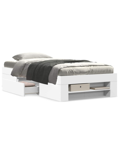 Telaio del letto con storage con cassetto Bianco 80 x 200 cm