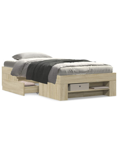 Telaio del letto con storage Rovere Sonoma 80 x 200 cm