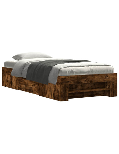 Telaio del letto con storage Rovere Fumo 80 x 200 cm