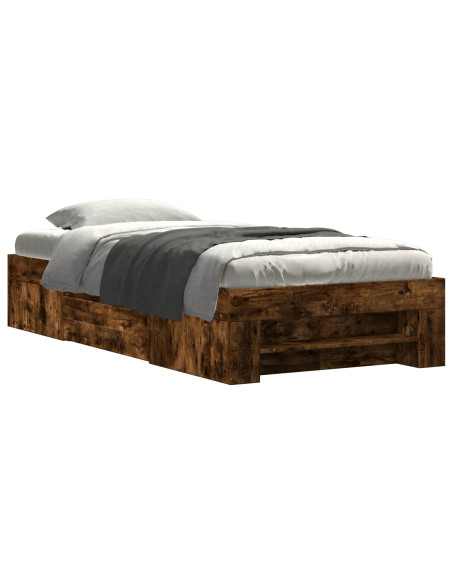 Telaio del letto con storage Rovere Fumo 80 x 200 cm