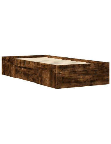 Telaio del letto con storage Rovere Fumo 80 x 200 cm