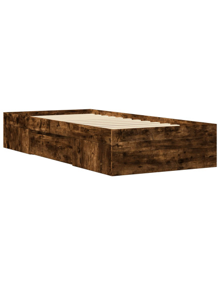 Telaio del letto con storage Rovere Fumo 80 x 200 cm