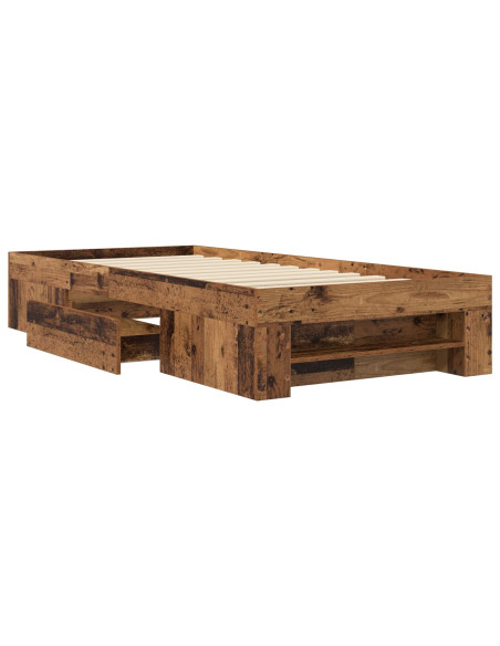 Telaio del letto con storage Legno antico 80 x 200 cm