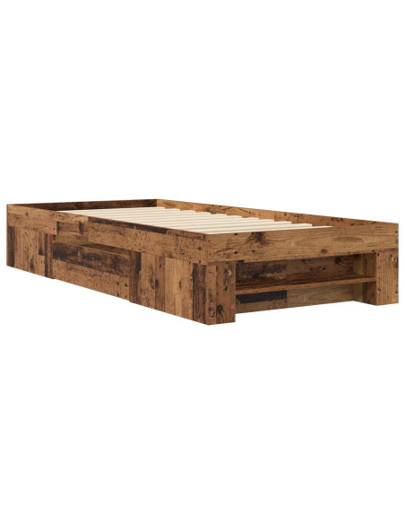 Telaio del letto con storage Legno antico 80 x 200 cm