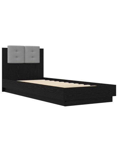 Struttura letto con testata Rovere Nero 80 x 200 cm