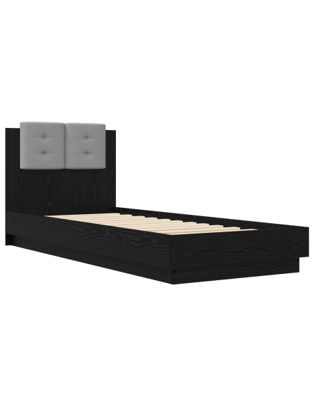 Struttura letto con testata Rovere Nero 80 x 200 cm
