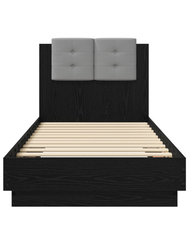 Struttura letto con testata Rovere Nero 80 x 200 cm