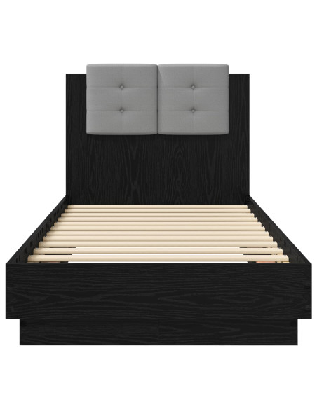 Struttura letto con testata Rovere Nero 80 x 200 cm