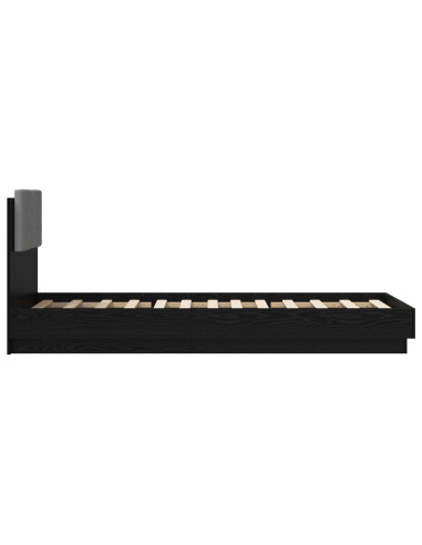Struttura letto con testata Rovere Nero 80 x 200 cm