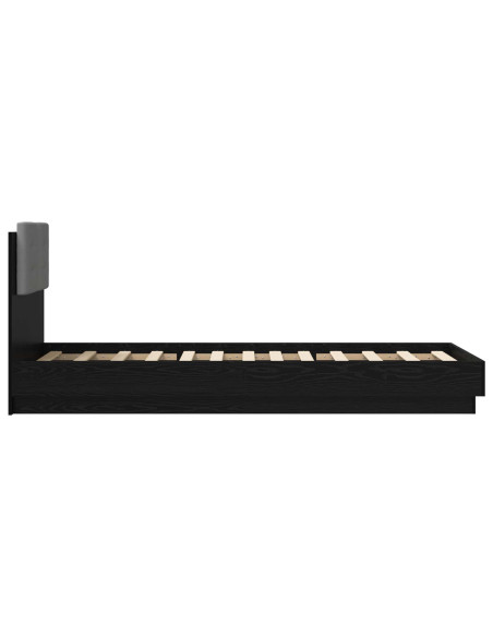 Struttura letto con testata Rovere Nero 80 x 200 cm