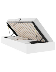Letto con Contenitore Bianco Puro 100 x 190 cm Similpelle 2