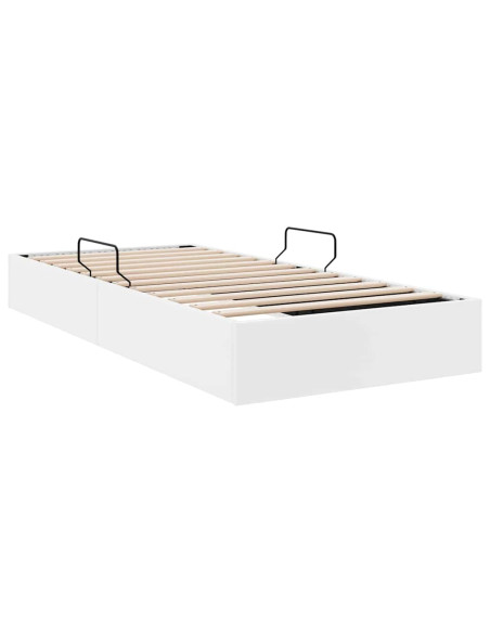 Letto con Contenitore Bianco Puro 100 x 190 cm Similpelle
