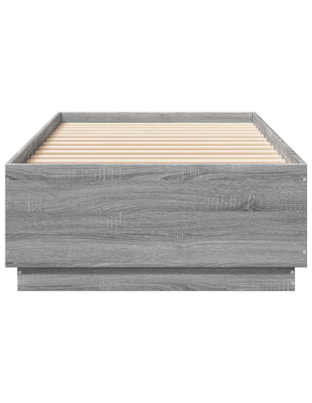 Letto con LED Sonoma grigio 80 x 200 cm Legno ingegnerizzato