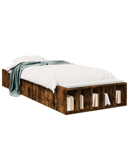 Telaio del letto con storage Rovere Fumo 80 x 200 cm