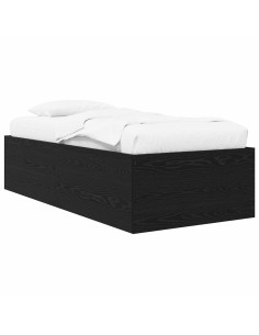 Struttura letto a pavimento Rovere Nero 80 x 200 cm 2