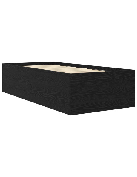 Struttura letto a pavimento Rovere Nero 80 x 200 cm