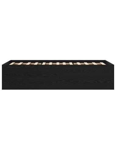Struttura letto a pavimento Rovere Nero 80 x 200 cm
