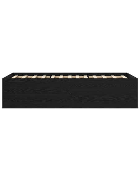 Struttura letto a pavimento Rovere Nero 80 x 200 cm