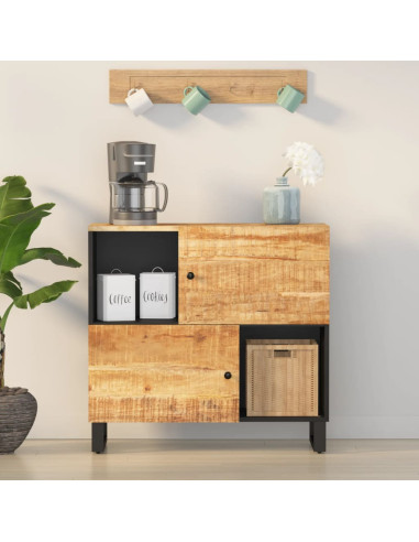 Credenza con 2 Ante 80x33x75 cm in Legno Massello di Mango