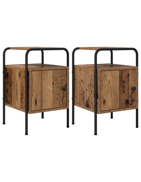 Armadio da Notte 2 pz Legno antico Legno ingegnerizzato
