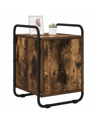 Armadio da Notte 2 pz Rovere Fumo Legno ingegnerizzato