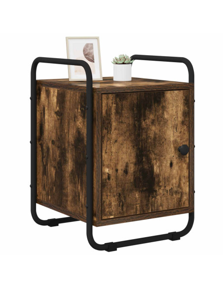Armadio da Notte 2 pz Rovere Fumo Legno ingegnerizzato