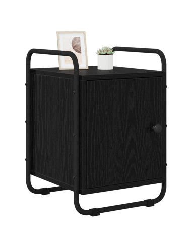 Armadio da Notte 2 pz Rovere Nero Legno ingegnerizzato