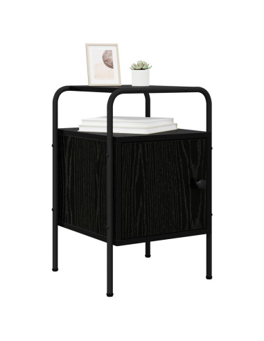 Armadio da Notte 2 pz Rovere Nero Legno ingegnerizzato