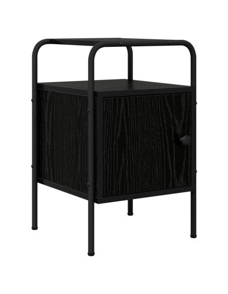 Armadio da Notte 2 pz Rovere Nero Legno ingegnerizzato