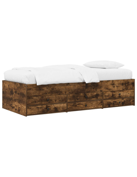 Telaio del letto con storage Rovere Fumo 80 x 200 cm