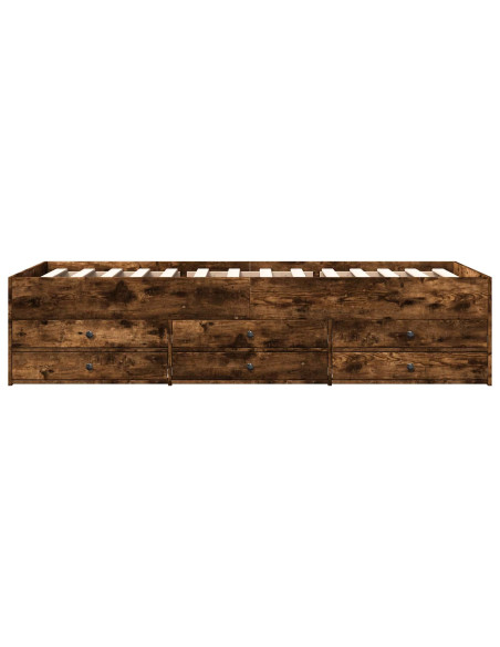 Telaio del letto con storage Rovere Fumo 80 x 200 cm