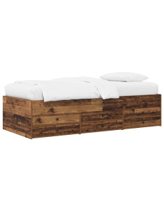 Telaio del letto con storage Legno antico 80 x 200 cm 2