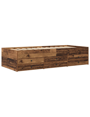 Telaio del letto con storage Legno antico 80 x 200 cm