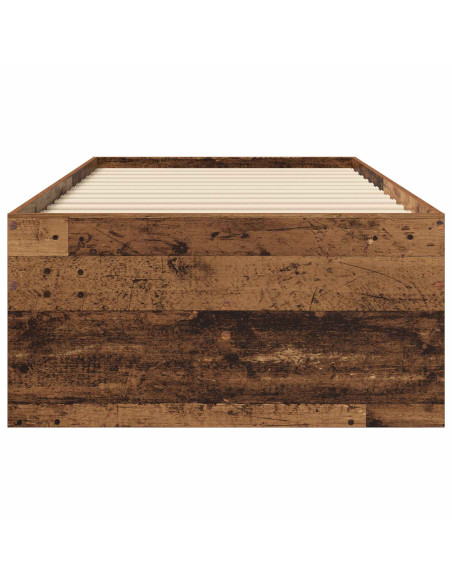 Telaio del letto con storage Legno antico 80 x 200 cm