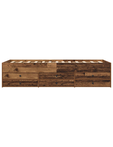 Telaio del letto con storage Legno antico 80 x 200 cm