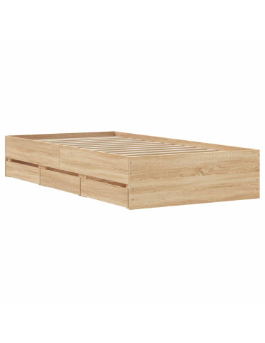 Telaio del letto con storage Rovere Sonoma 80 x 200 cm