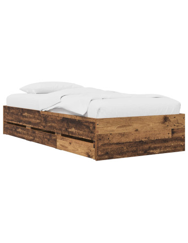 Telaio del letto con storage Legno antico 80 x 200 cm
